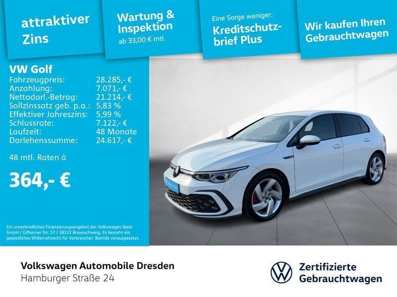 Weiß Gebraucht 2023 VW Golf VIII GTD Limousine | 28.790 € (Superpreis) - Bild 1/3