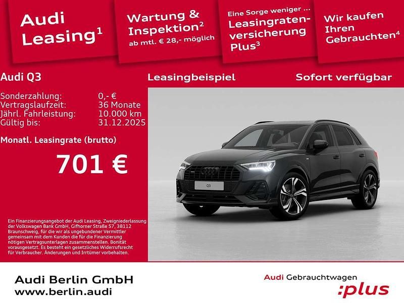 Mythosschwarz metallic Gebraucht 2025 Audi Q3 S-Line SUV | 54.300 € - Bild 1/3