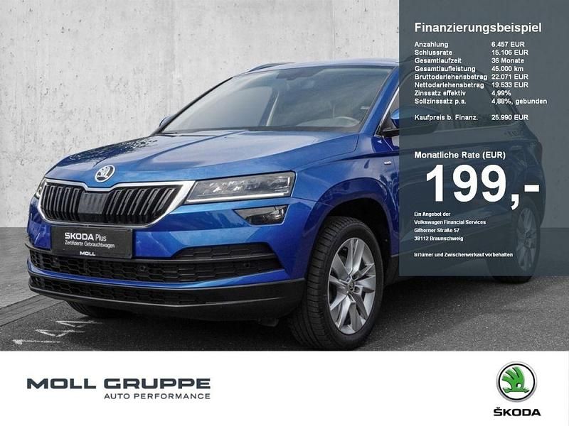 Blau Gebraucht 2021 Skoda Karoq Clever SUV | 25.990 € (Fairer Preis) - Bild 1/4