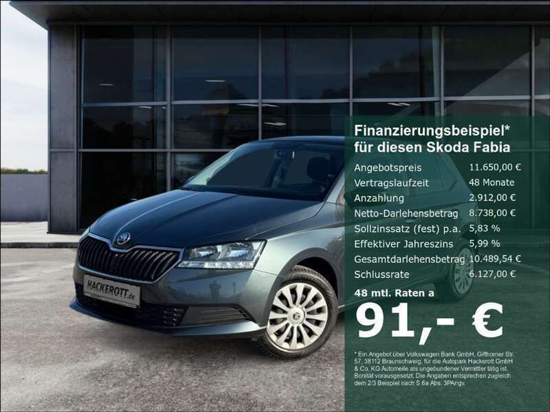 Grau Gebraucht 2021 Skoda Fabia Cool Plus Limousine | 11.960 € (Guter Preis) - Bild 1/4