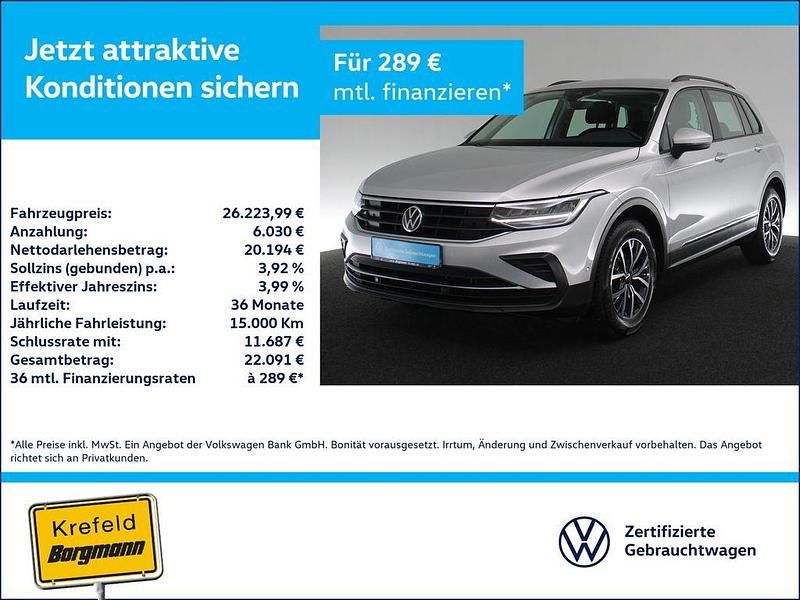 Silber Gebraucht 2022 VW Tiguan Life SUV | 26.224 € (Fairer Preis) - Bild 1/4