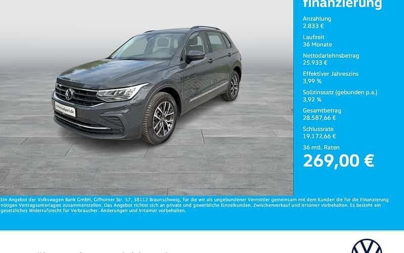 Grau Gebraucht 2022 VW Tiguan Life SUV | 27.888 € (Guter Preis) - Bild 1/4