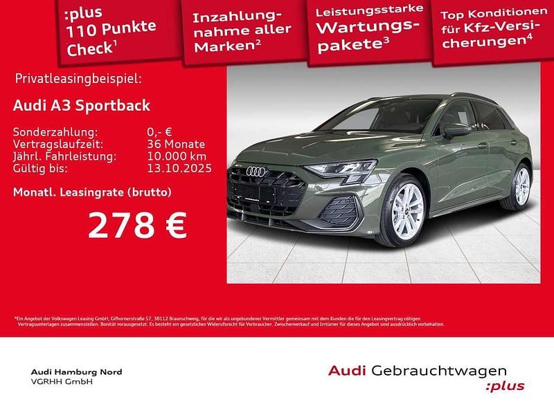 M4 distriktgrün metallic Gebraucht 2024 Audi A3 S-Line Limousine | 33.210 € (Guter Preis) - Bild 1/3