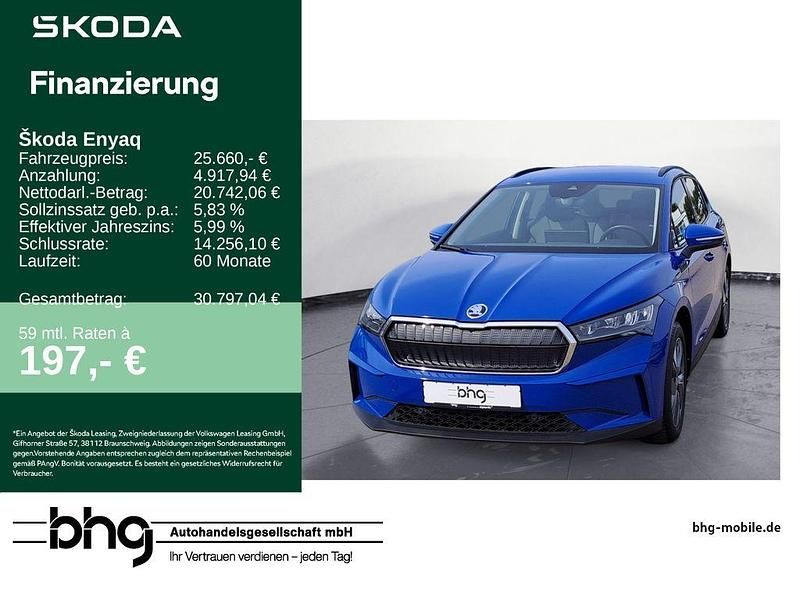 Blau Gebraucht 2021 Skoda Enyaq iV Drive SUV | 25.260 € (Guter Preis) - Bild 1/4