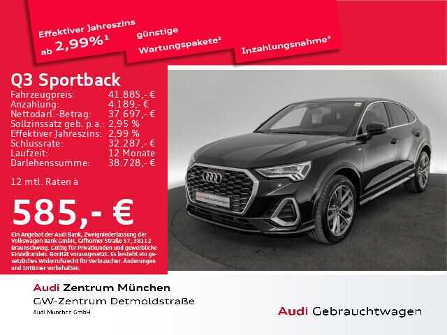 Mythosschwarz metallic Gebraucht 2022 Audi Q3 Sportback Ambiente SUV | 41.885 € (Fairer Preis) - Bild 1/2