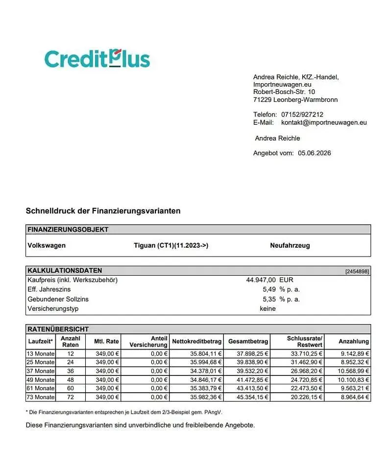 Neu VW Tiguan Life 204 PS (150 kW) 2026 Delfingrau metallic SUV