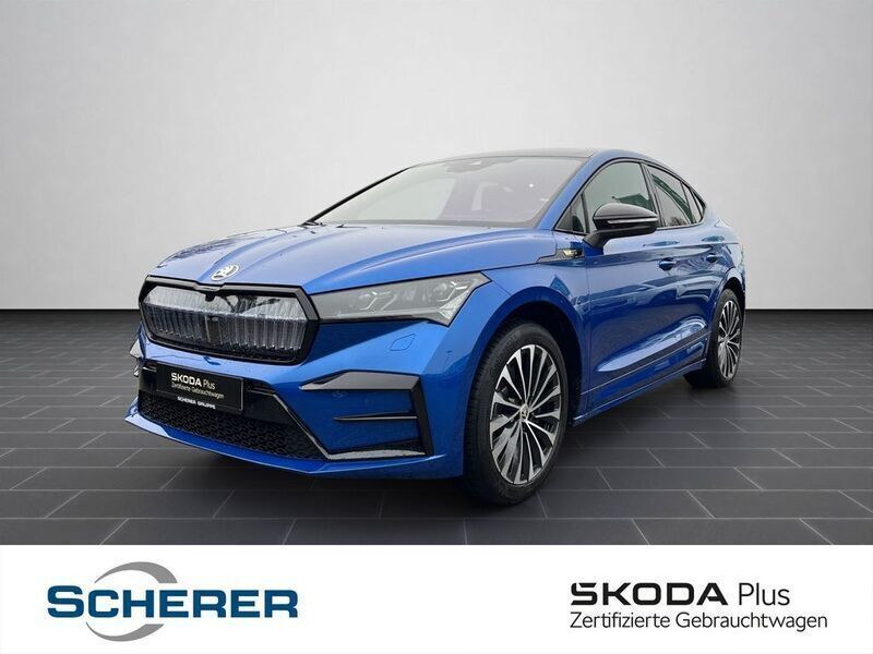 Raceblau metallic (metallic) Gebraucht 2022 Skoda Enyaq iV RS SUV | 38.280 € (Guter Preis) - Bild 1/4