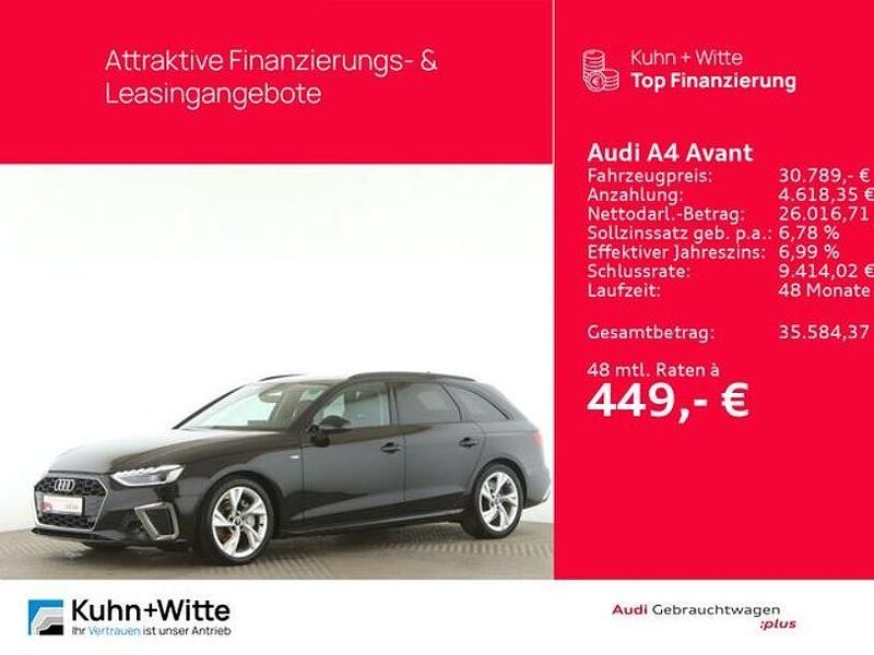 Gebraucht Audi A4 Design 204 PS (150 kW) 2022 Mythosschwarz metallic Kombi