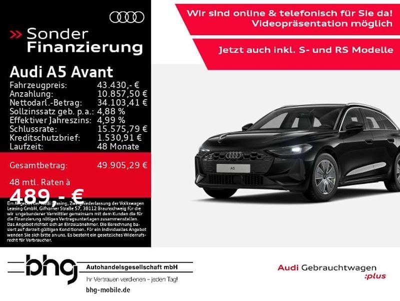 Mythosschwarz metallic Gebraucht 2025 Audi A5 Sport Coupé | 43.430 € (Superpreis) - Bild 1/4