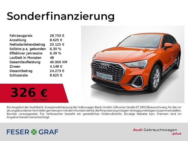Gebraucht Audi Q3 Sportback Design 150 PS (110 kW) 2021 Pulsorange SUV