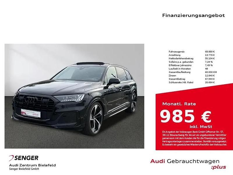 Schwarz Gebraucht 2021 Audi Q7 S-Line SUV | 68.880 € (Etwas zu teuer) - Bild 1/1