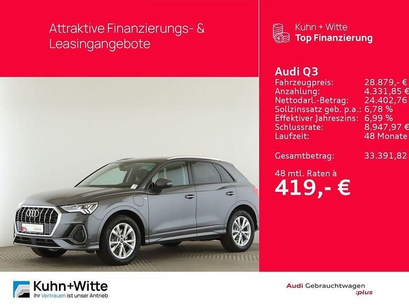 Grau Gebraucht 2022 Audi Q3 S-Line SUV | 28.879 € (Guter Preis) - Bild 1/3