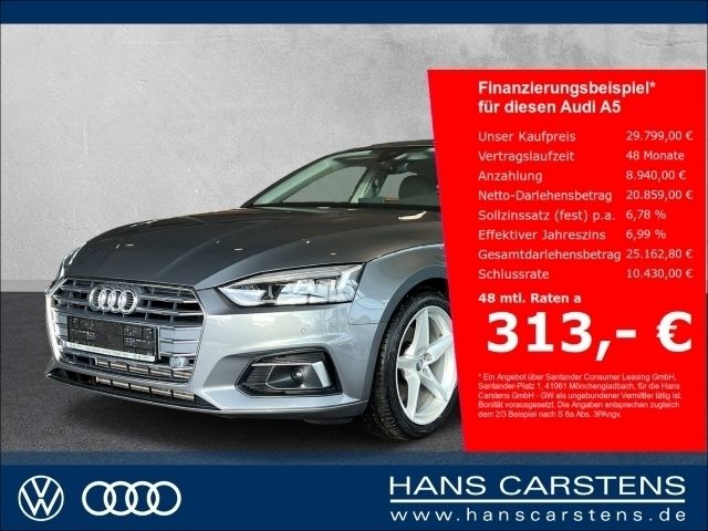 Grau metallic Gebraucht 2019 Audi A5 Sportback Sport Limousine | 34.880 € (Teuer) - Bild 1/4