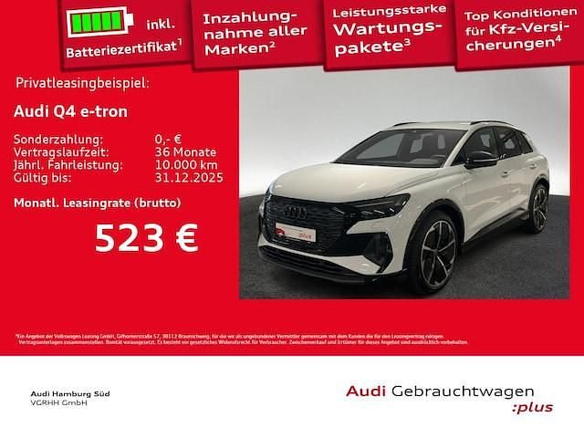 2y gletscherweiß metallic Gebraucht 2025 Audi Q4 e-tron S-Line SUV | 52.460 € - Bild 1/3