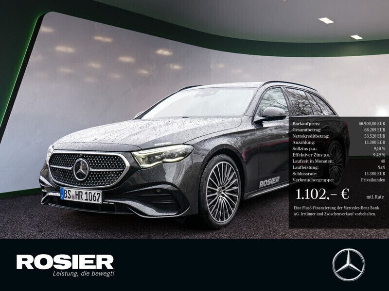 Grau / graphitgrau Gebraucht 2024 Mercedes E220 AMG Line Premium Limousine | 66.900 € - Bild 1/4