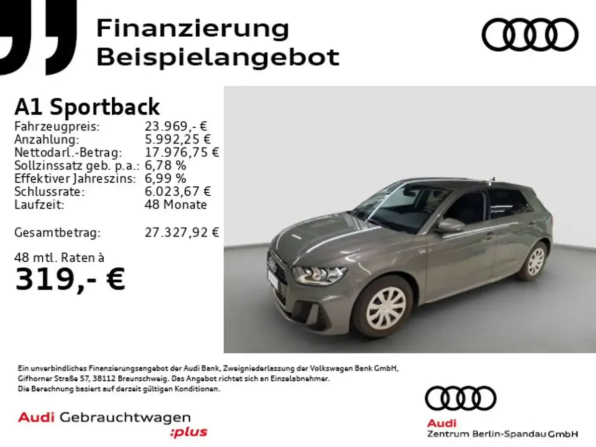 Gebraucht Audi A1 S-Line 95 PS (69 kW) 2025 Chronosgrau metallic SUV