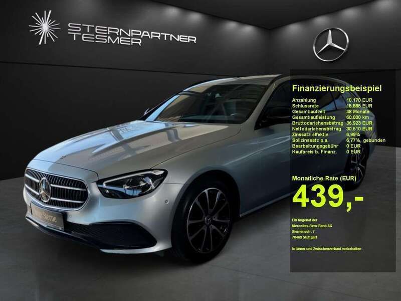 Hightechsilber metallic Gebraucht 2023 Mercedes E300 Avantgarde Kombi | 39.750 € (Superpreis) - Bild 1/3