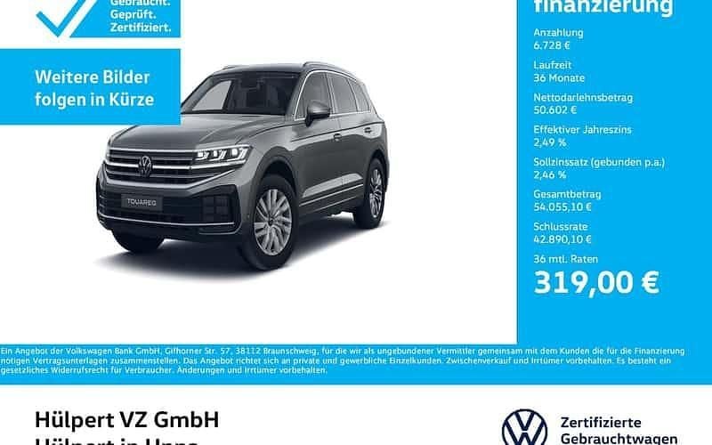 Siliziumgrau metallic Gebraucht 2024 VW Touareg Elegance SUV | 57.330 € (Superpreis) - Bild 1/4