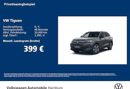 Neu VW Tiguan Life 150 PS (110 kW) 2026 Grau SUV