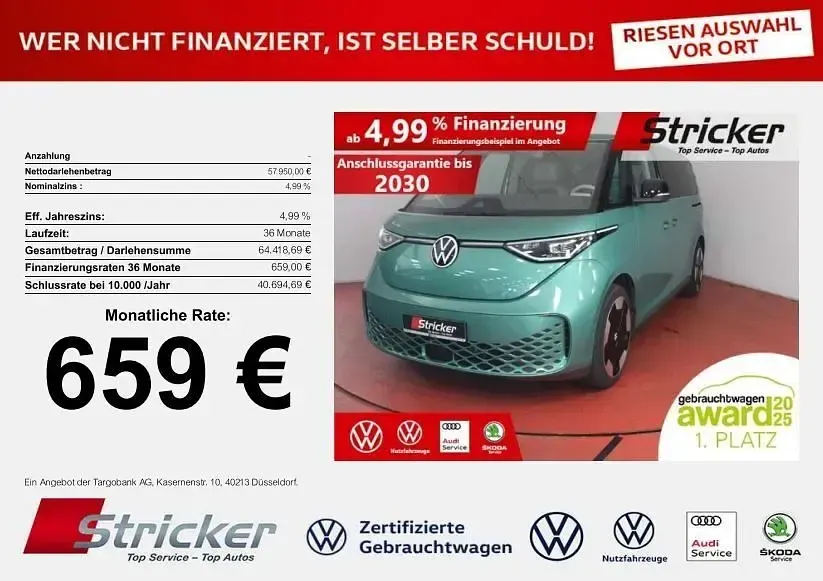 Gebraucht VW ID. Buzz Pro 210 kW (286 PS) 2025 Bay leaf green metallic Van / Kleinbus