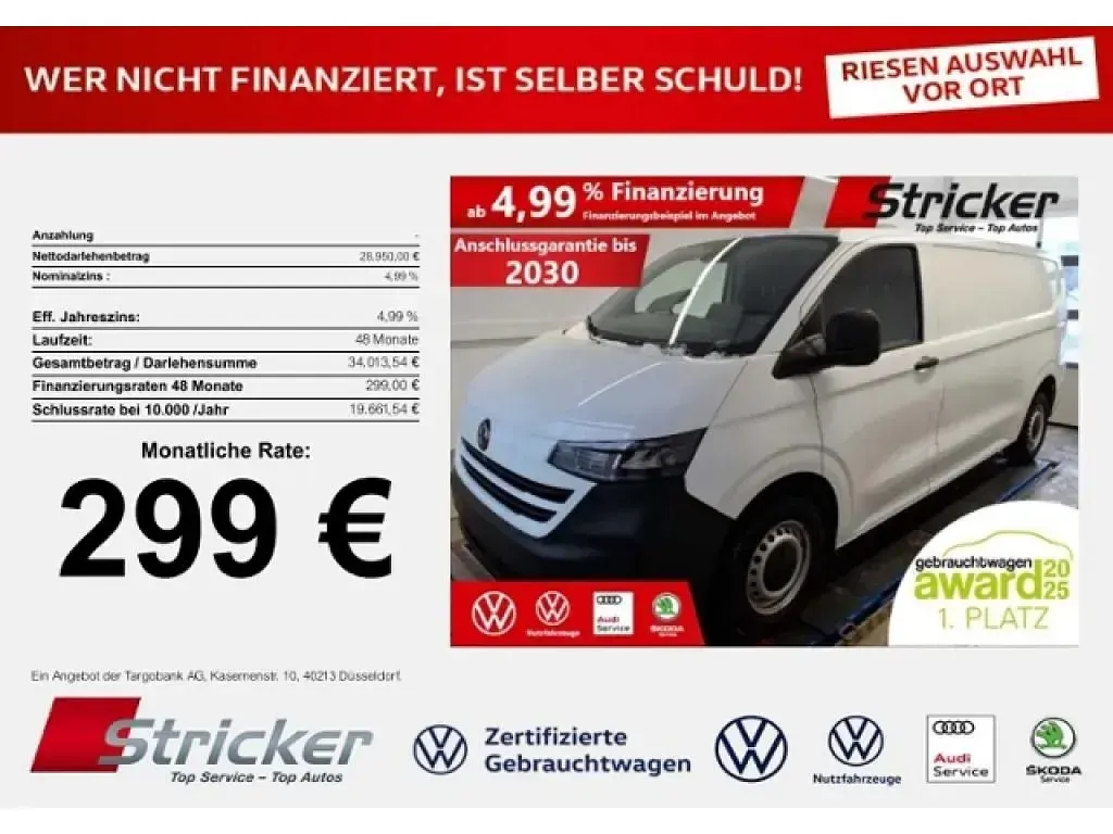 Gebraucht VW Transporter 150 PS (110 kW) 2025 Clear white Van