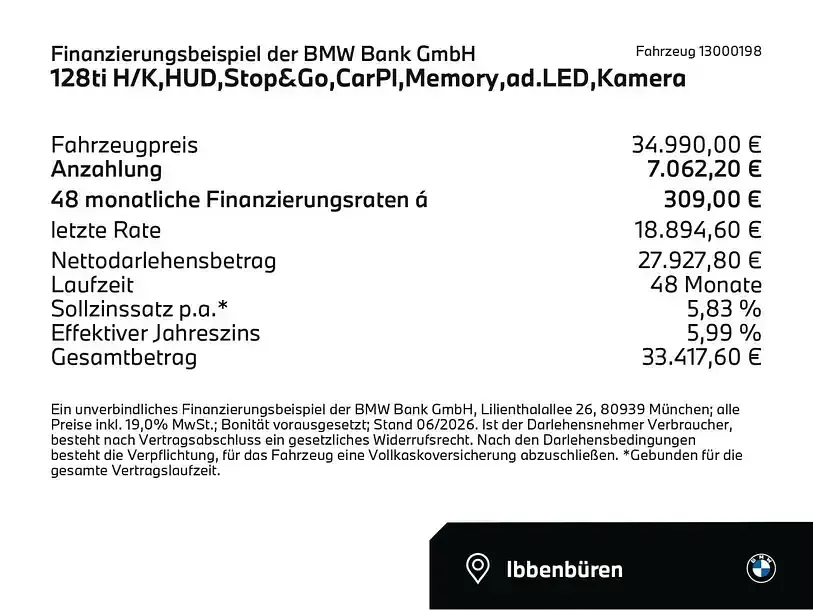 Gebraucht BMW 128 Comfort Edition 265 PS (194 kW) 2023 Schwarz Kleinwagen
