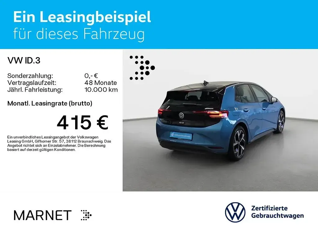 Gebraucht VW ID.3 IQ Drive 150 kW (204 PS) 2024 Blau Kleinwagen