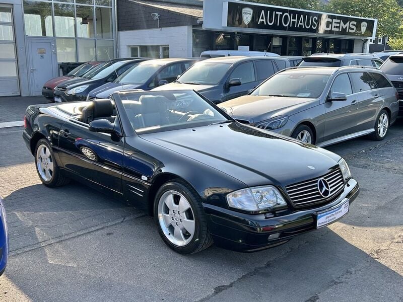 Obsidianschwarz metalliclack Gebraucht 2000 Mercedes SL320 Cabrio | 29.900 € (Guter Preis) - Bild 1/4