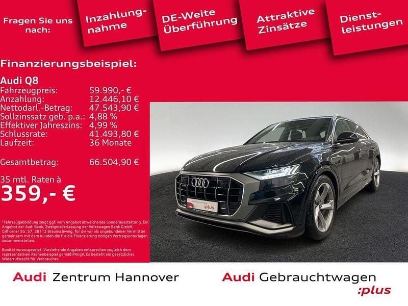 Mythosschwarz metallic Gebraucht 2022 Audi Q8 Ambiente SUV | 59.990 € (Guter Preis) - Bild 1/4