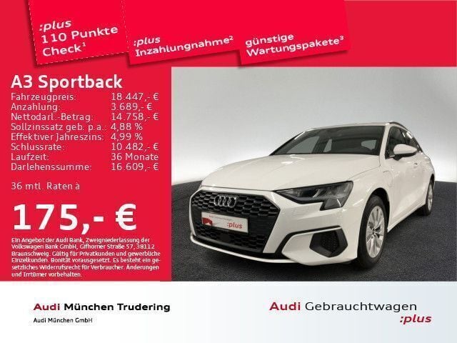Ibisweiß Gebraucht 2021 Audi A3 Sportback e-tron Advanced Limousine | 21.843 € (Fairer Preis) - Bild 1/2