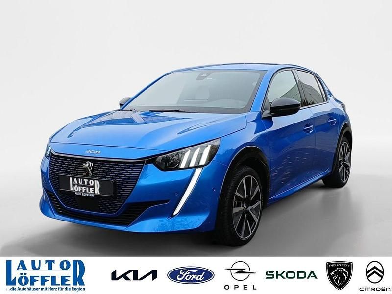 Blau Gebraucht 2021 Peugeot e-208 GT Kleinwagen | 16.511 € (Fairer Preis) - Bild 1/4