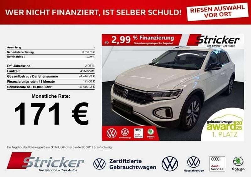 Pure white Gebraucht 2025 VW T-Roc Goal SUV | 21.949 € (Superpreis) - Bild 1/3