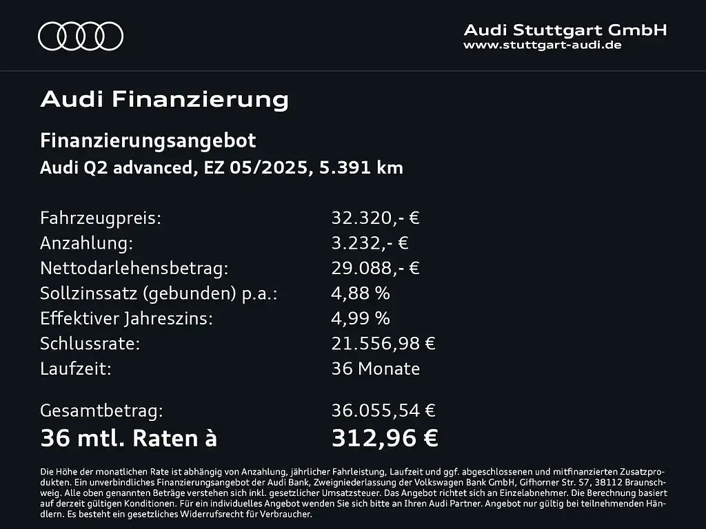 Używany Audi Q2 Advanced Plus 150 KM (110 kW) 2025 Srebrny SUV