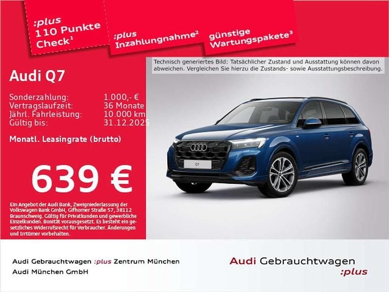 Ascariblau metallic Gebraucht 2025 Audi Q7 S-Line SUV | 70.739 € (Superpreis) - Bild 1/2