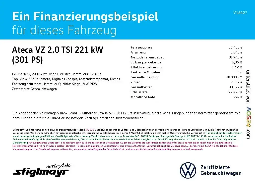 Gebraucht Cupra Ateca VZ 300 PS (220 kW) 2025 Magic schwarz metallic SUV