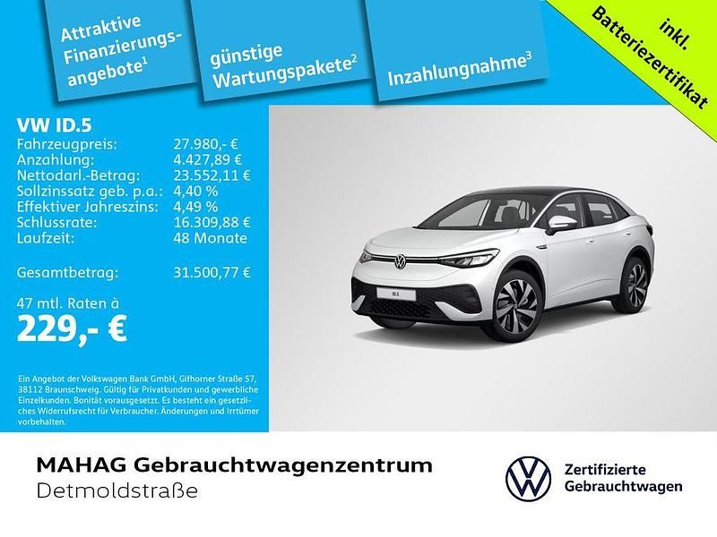 Blanco nevada/schwarz Gebraucht 2022 VW ID.5 Pro SUV | 27.980 € (Fairer Preis) - Bild 1/2