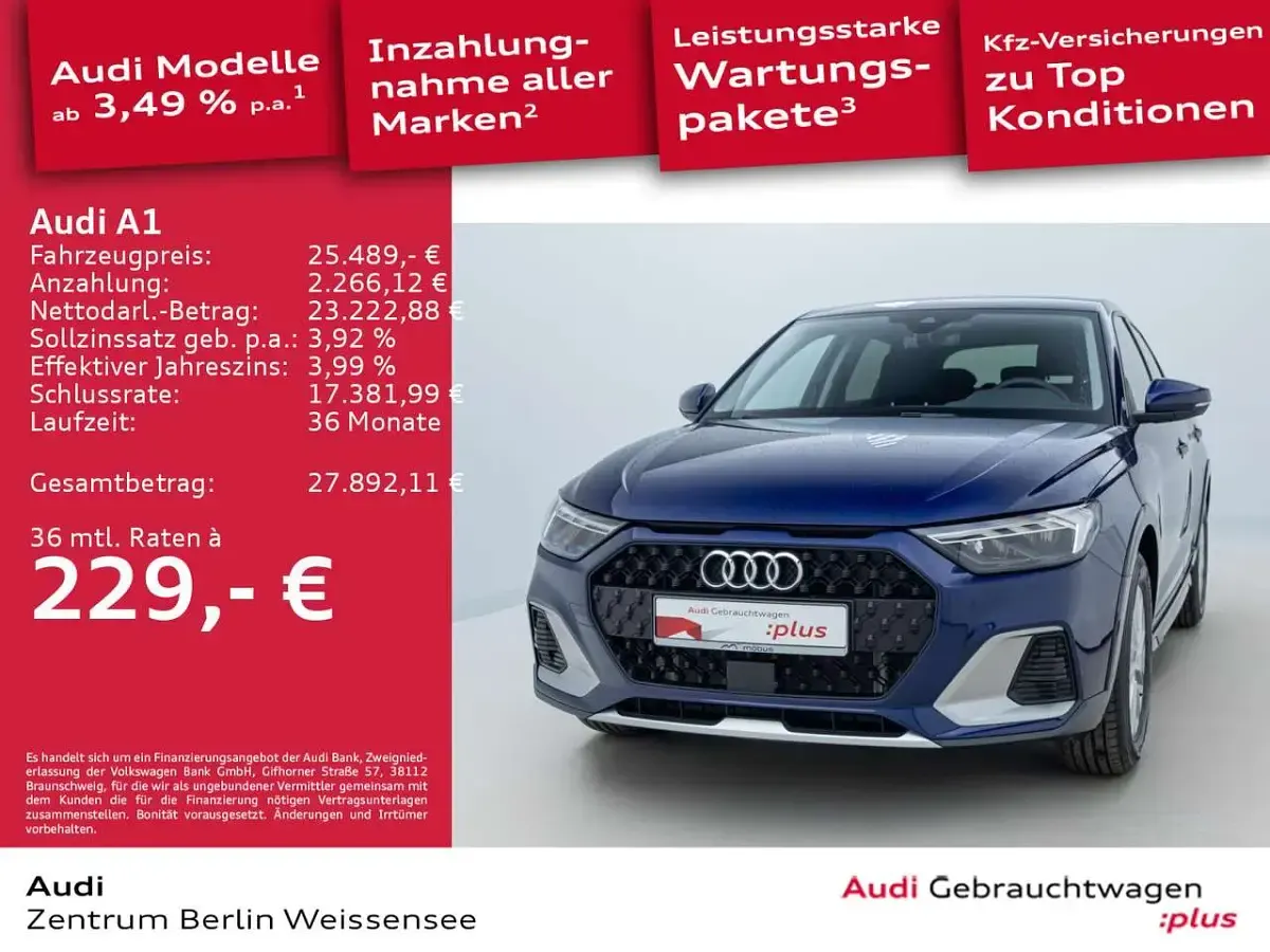Gebraucht Audi A1 S-Line 116 PS (85 kW) 2025 Navarrablau metallic SUV