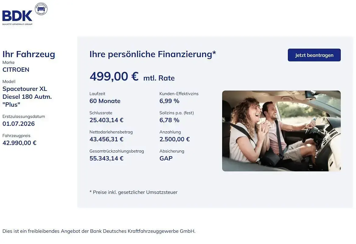 Neu Citroën Spacetourer 181 PS (133 kW) 2025 Grün Van / Kleinbus