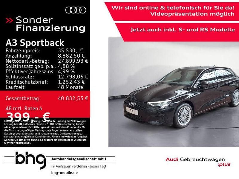 Brillantschwarz Gebraucht 2024 Audi A3 Advanced Limousine | 33.460 € (Fairer Preis) - Bild 1/4