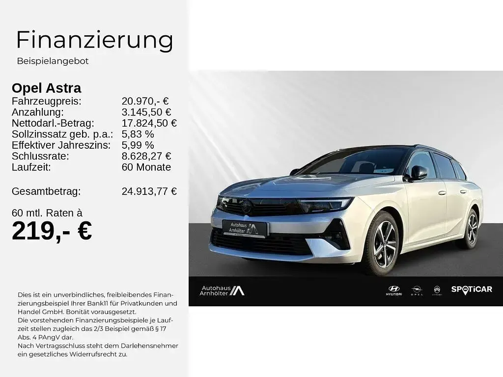 Occasion Opel Astra 131 ch (96 kW) 2025 Gris Break