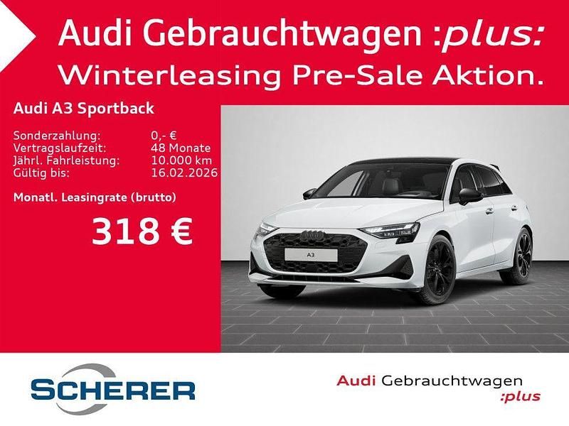 Gletscherweiß metallic (metallic) Gebraucht 2025 Audi A3 Advanced Plus Limousine | 37.980 € (Teuer) - Bild 1/4
