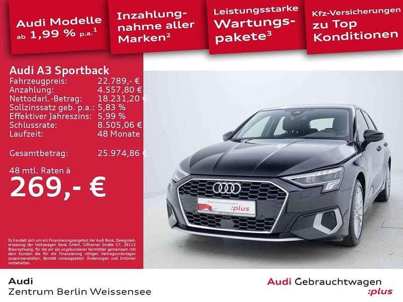 Mythosschwarz metallic Gebraucht 2022 Audi A3 e-tron Advanced Kleinwagen | 22.789 € (Fairer Preis) - Bild 1/4