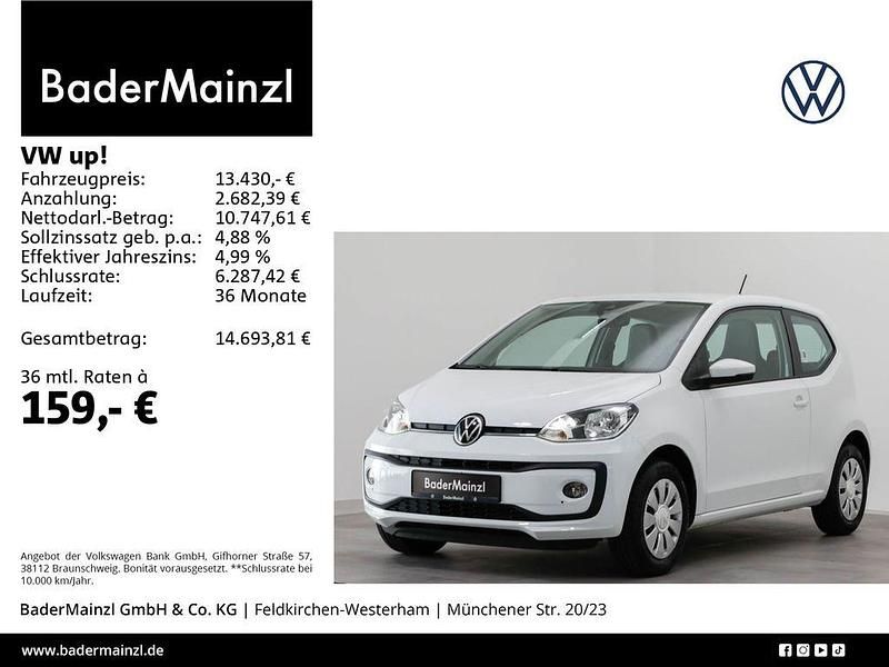 Weiß Gebraucht 2023 VW up! Kleinwagen | 13.430 € (Fairer Preis) - Bild 1/3