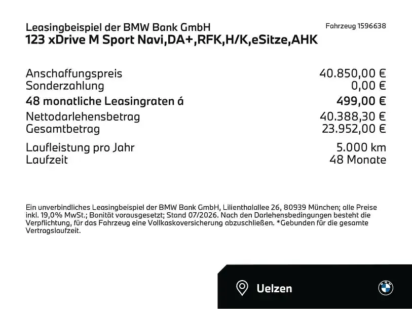 Gebraucht BMW 123 M Sport 204 PS (150 kW) 2026 Blau Kleinwagen