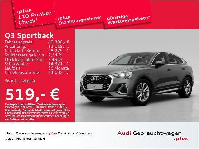 Chronosgrau metallic Gebraucht 2024 Audi Q3 Sportback S-Line SUV | 40.888 € (Guter Preis) - Bild 1/2