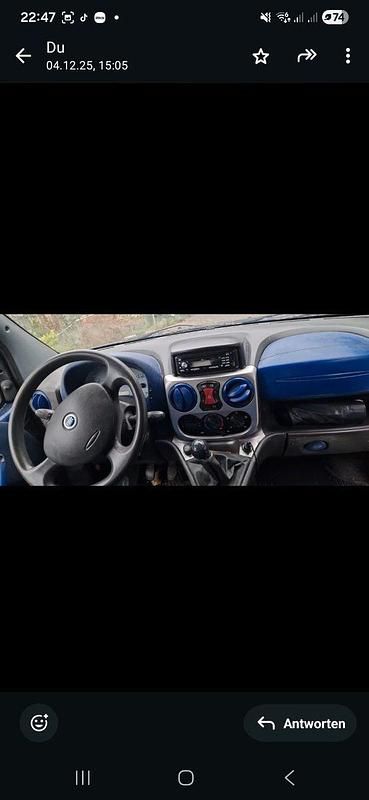 Gebraucht Fiat Doblò 101 PS (74 kW) 2004 Blau Van / Kleinbus