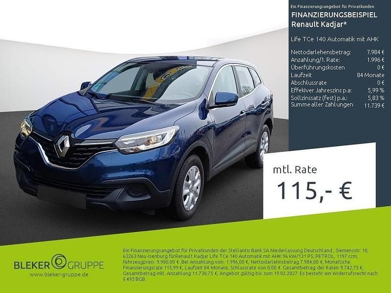 Gebraucht Renault Kadjar Life 131 PS (96 kW) 2017 Blau cosmos SUV