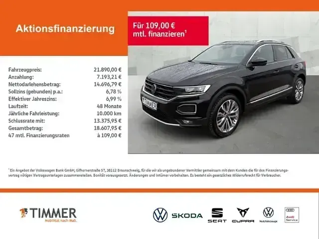 Gebraucht VW T-Roc Active 150 PS (110 kW) 2021 Schwarz SUV