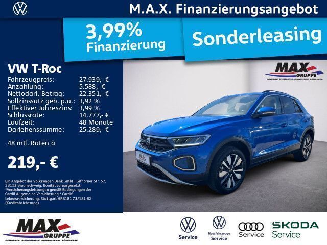 Ravennablau metallic Gebraucht 2024 VW T-Roc Move SUV | 27.939 € (Guter Preis) - Bild 1/3