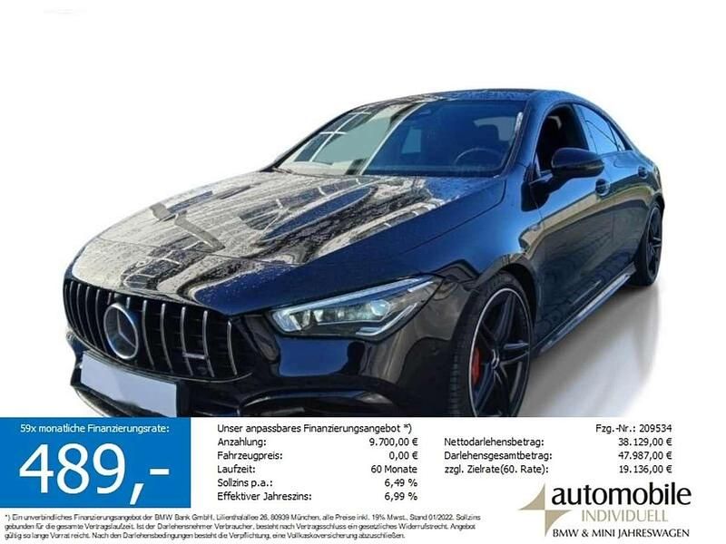 Nachtschwarz uni Gebraucht 2021 Mercedes CLA45 AMG AMG Coupé | 47.829 € (Fairer Preis) - Bild 1/4
